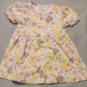 Charming Floral Baby Dress with Buttons